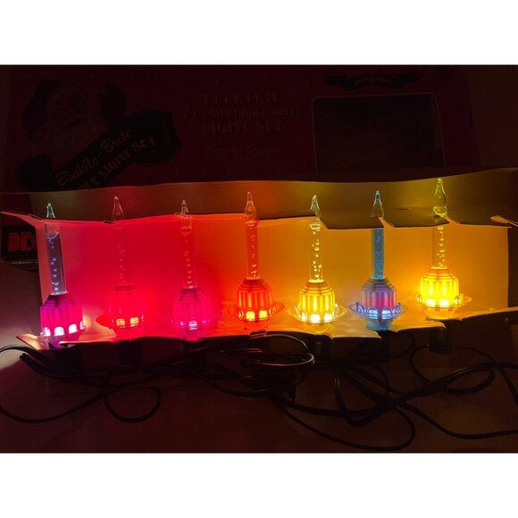 Christopher Radko Bubble-Brite 7-Light Set Radiant Colors Christmas Decor Indoor - Picture 2 of 11